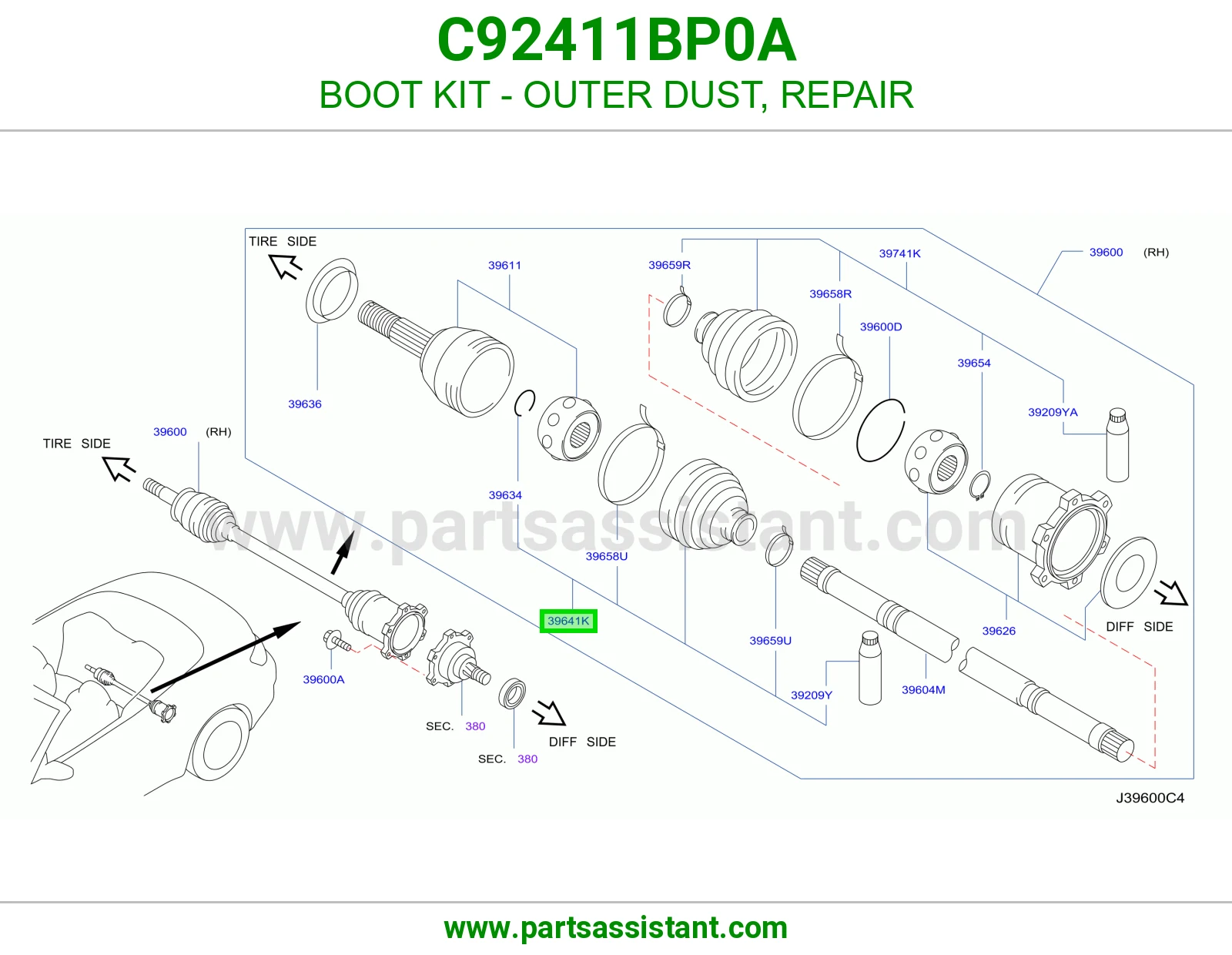 ربله عكس خلفي خارجي C92411BP0A