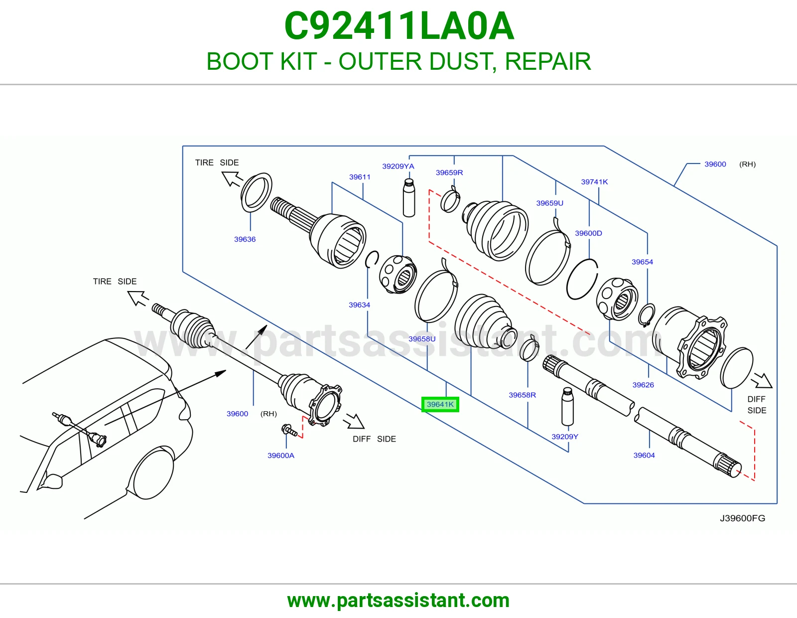 ربله عكس خلفي خارجي C92411LA0A