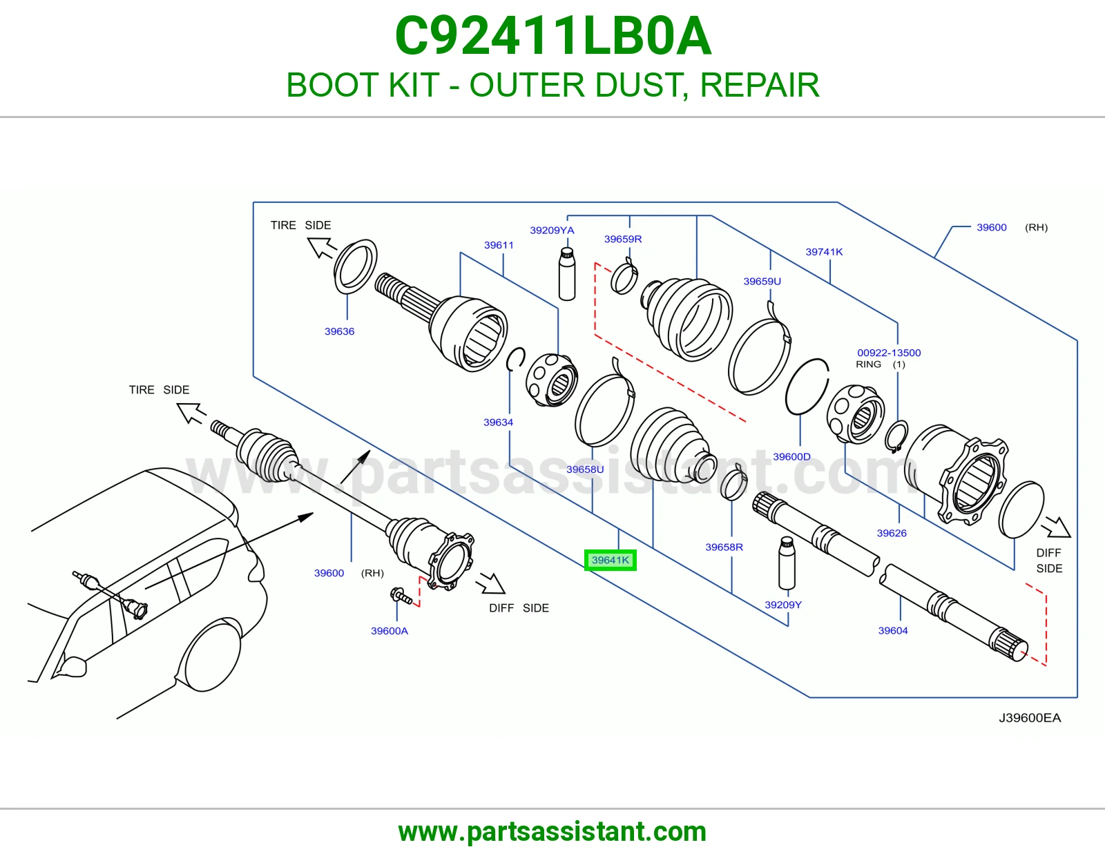 ربله عكس خلفي خارجي C92411LB0A