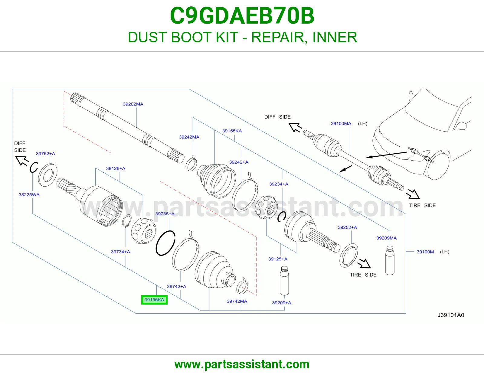 DUST BOOT KIT - REPAIR, INNER C9GDAEB70B