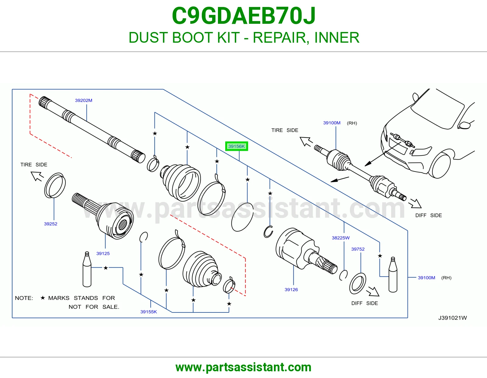 DUST BOOT KIT - REPAIR, INNER C9GDAEB70J