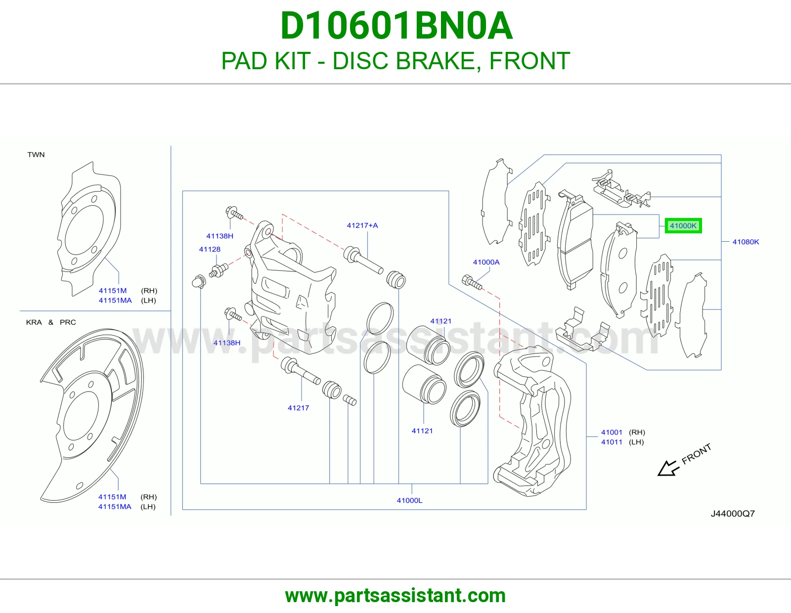 فحمات فرامل امامي D10601BN0A