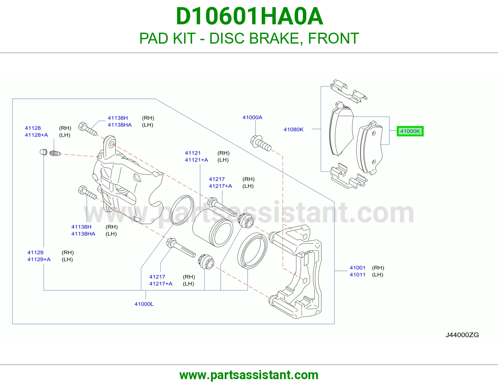فحمات فرامل امامي D10601HA0A