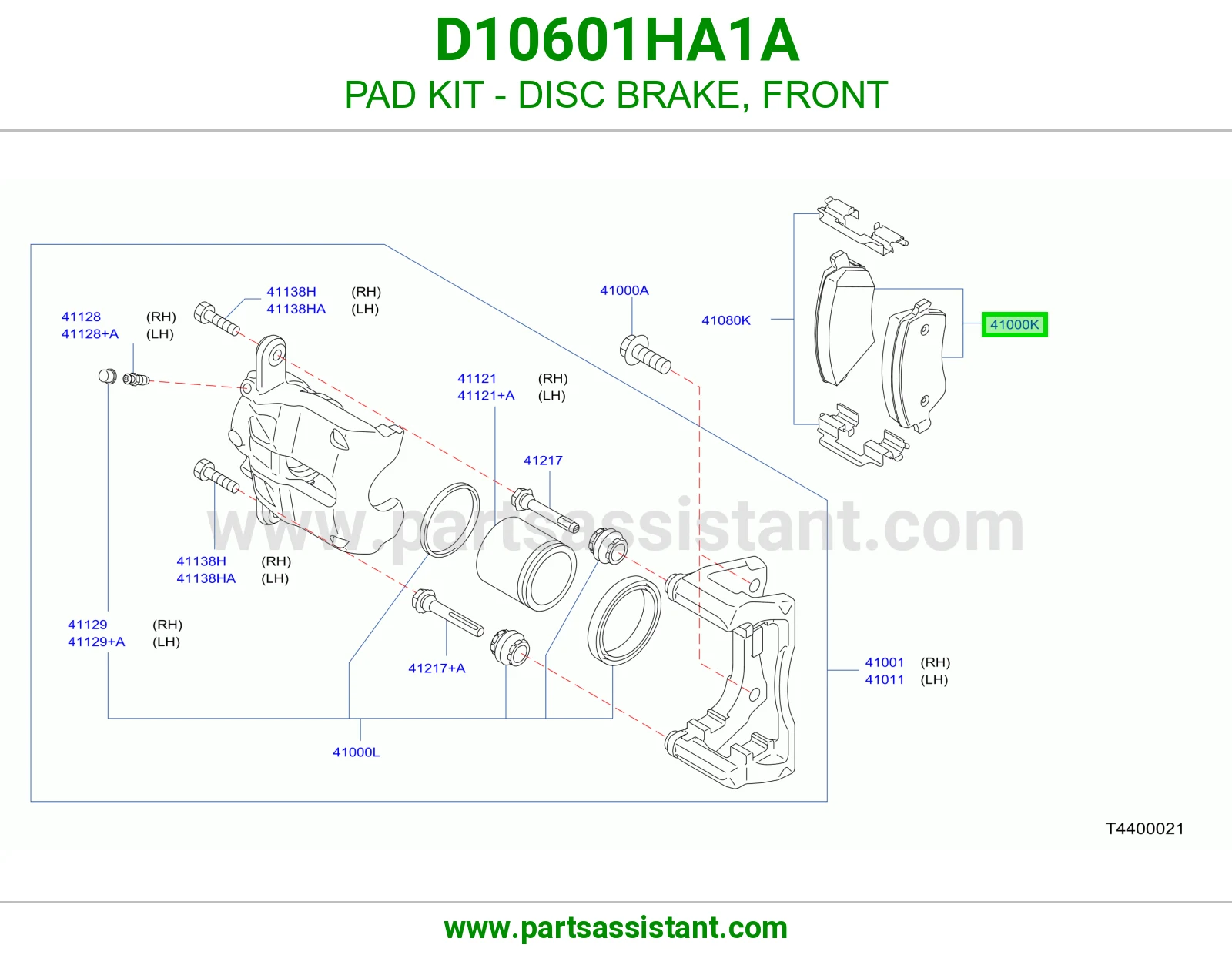 فحمات فرامل امامي D10601HA1A