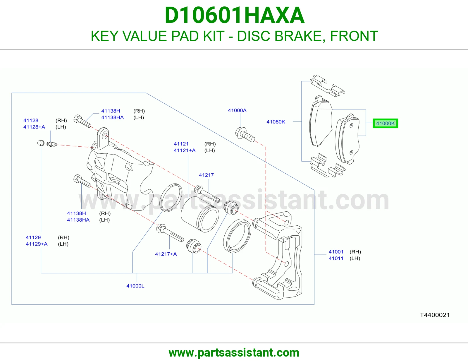فحمات فرامل امامي D10601HAXA