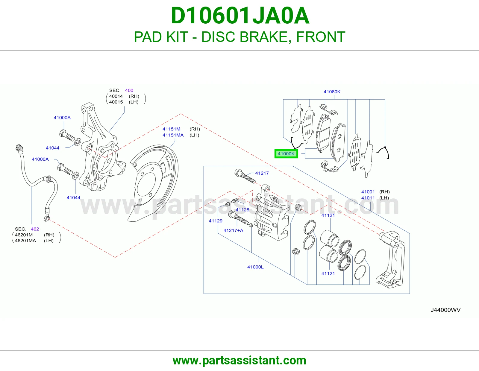 فحمات فرامل امامي D10601JA0A