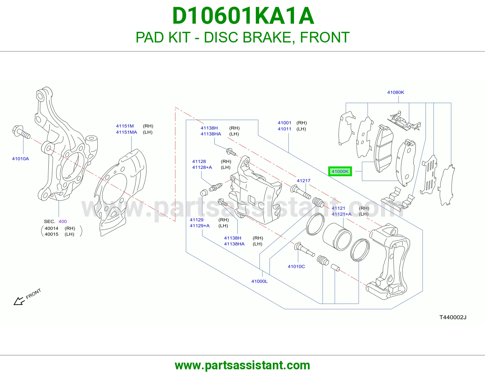 فحمات فرامل امامي D10601KA1A