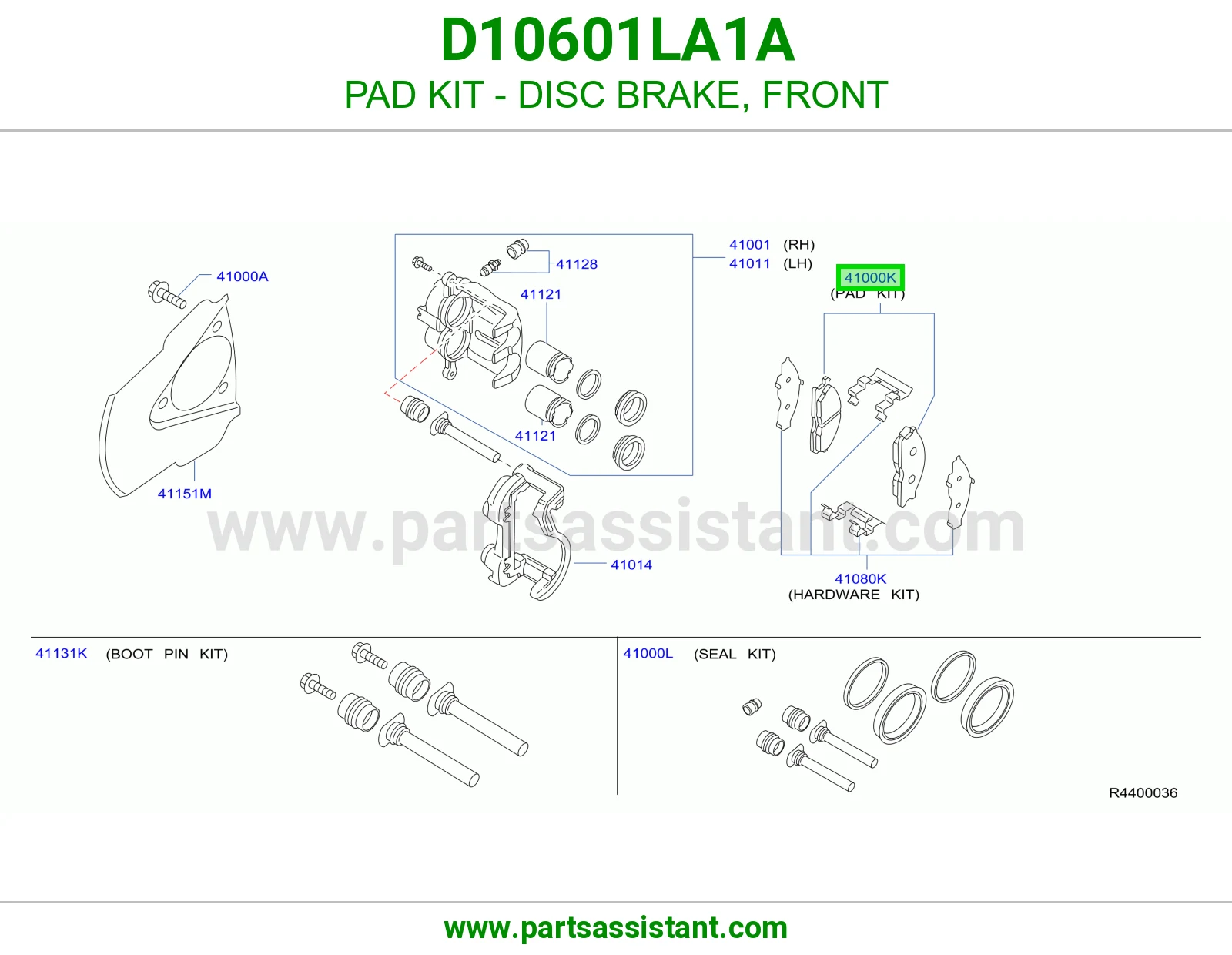 فحمات فرامل امامي D10601LA1A