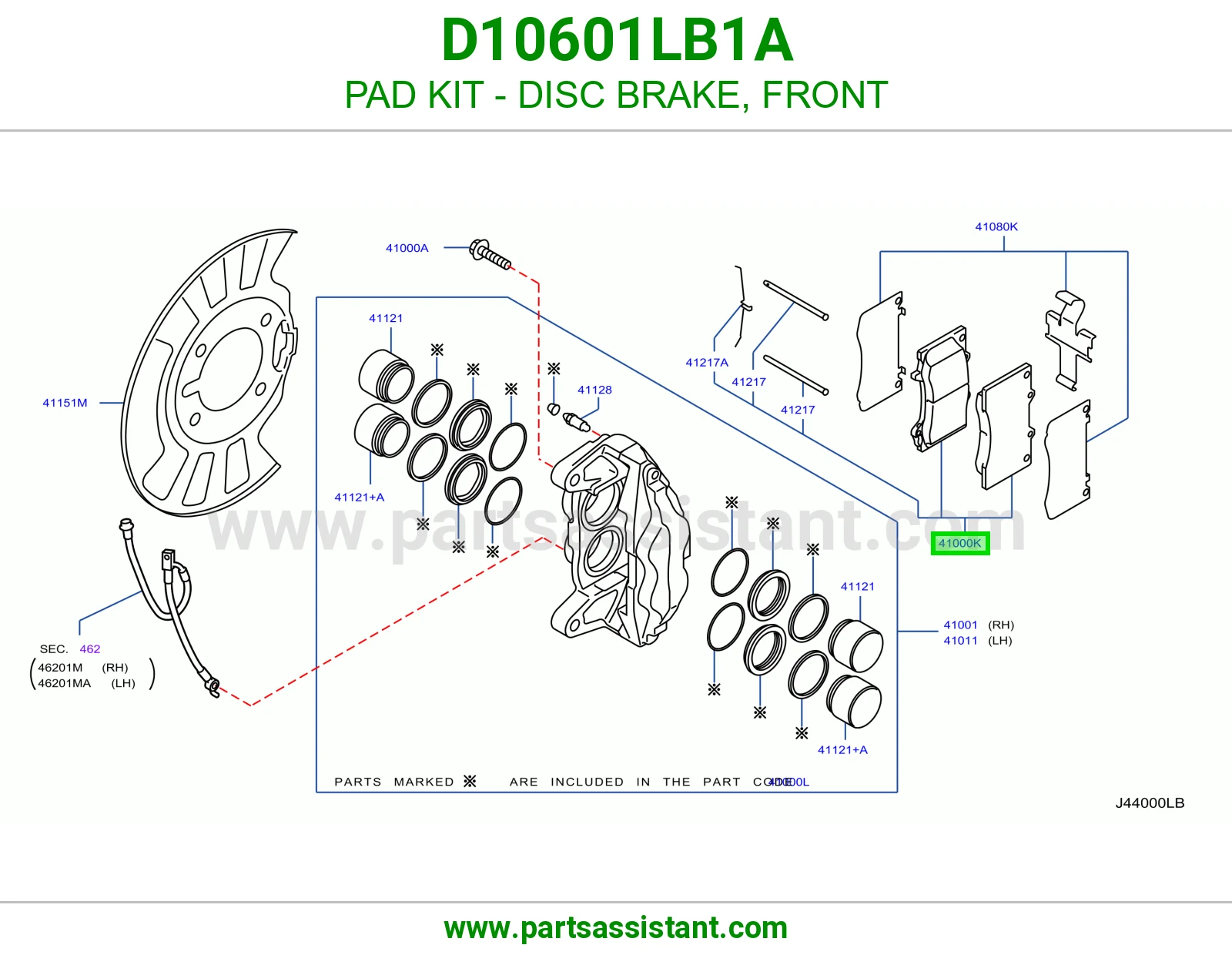 فحمات فرامل امامي D10601LB1A