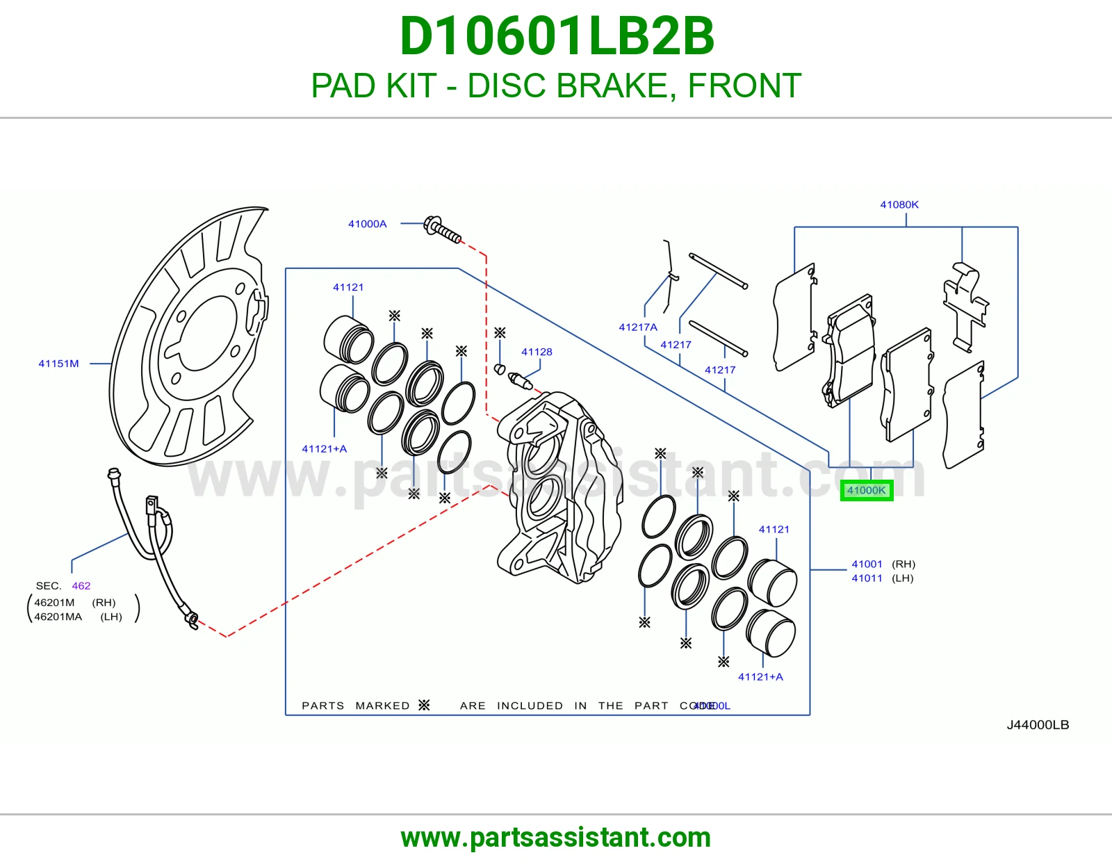 فحمات فرامل امامي D10601LB2B