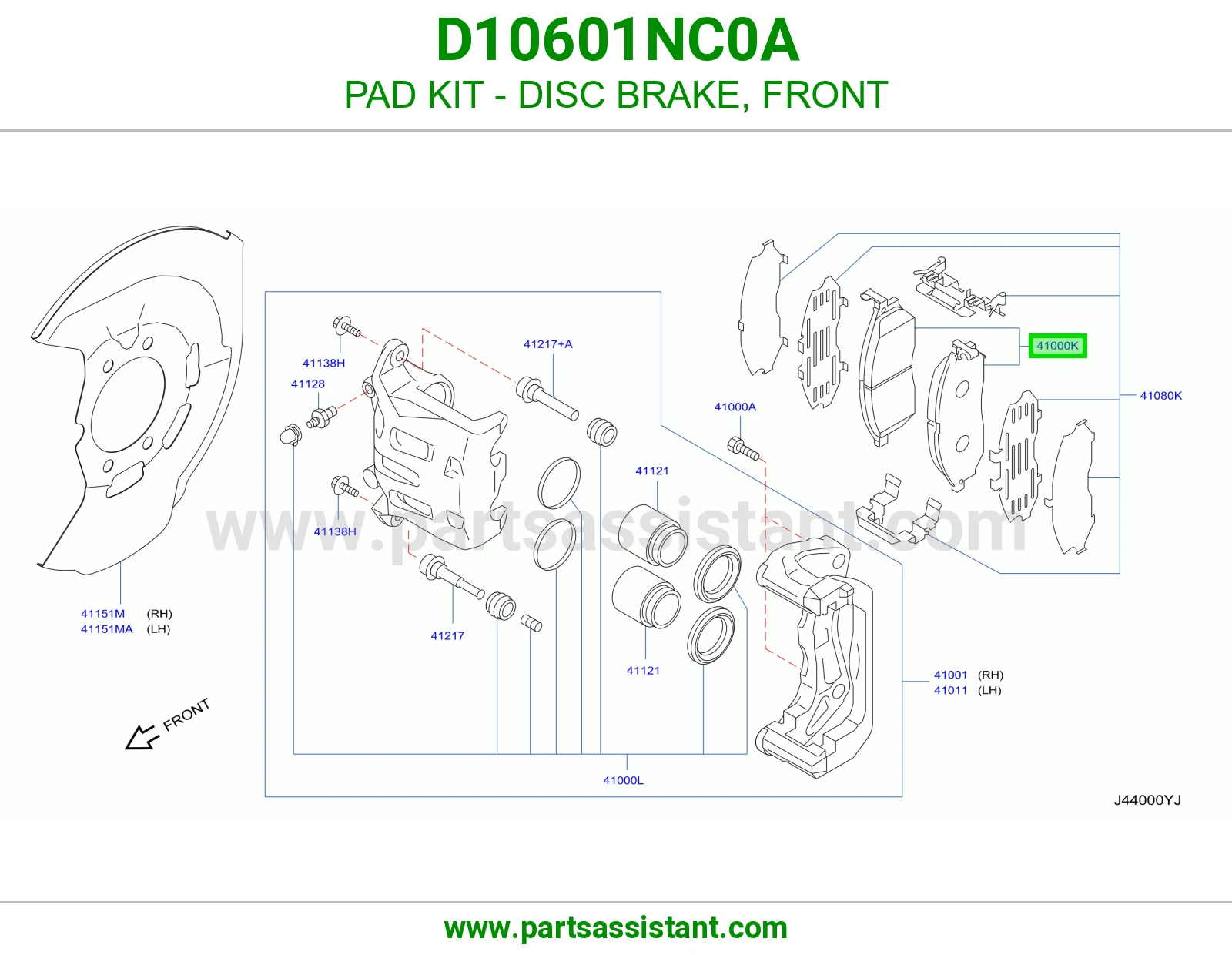 فحمات فرامل امامي D10601NC0A