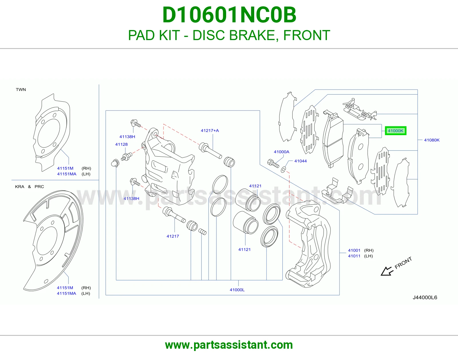 فحمات فرامل امامي D10601NC0B