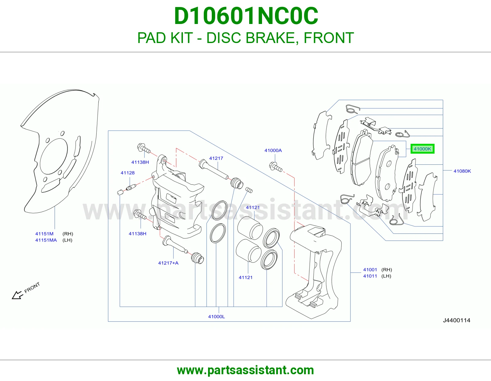 فحمات فرامل امامي D10601NC0C