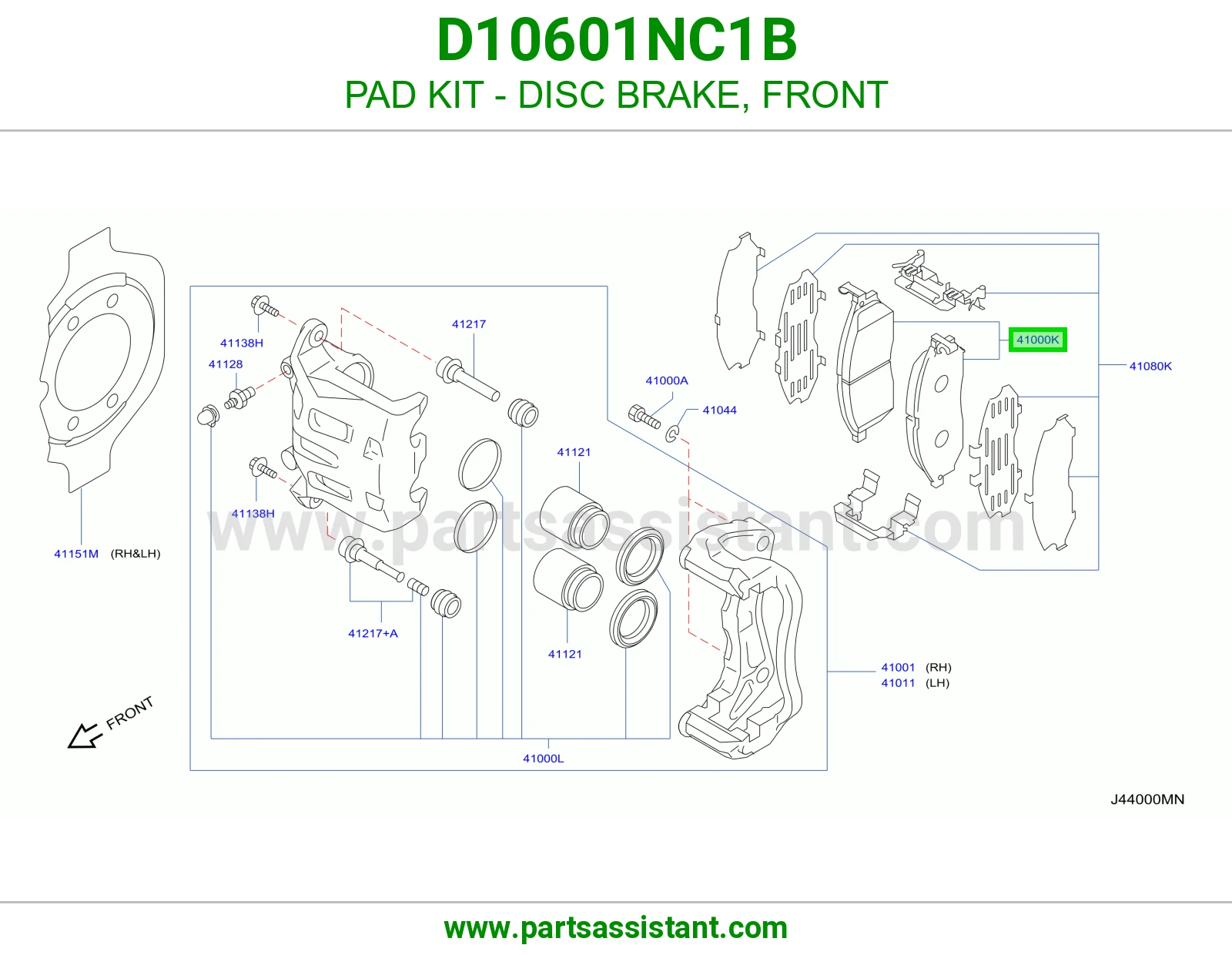 فحمات فرامل امامي D10601NC1B