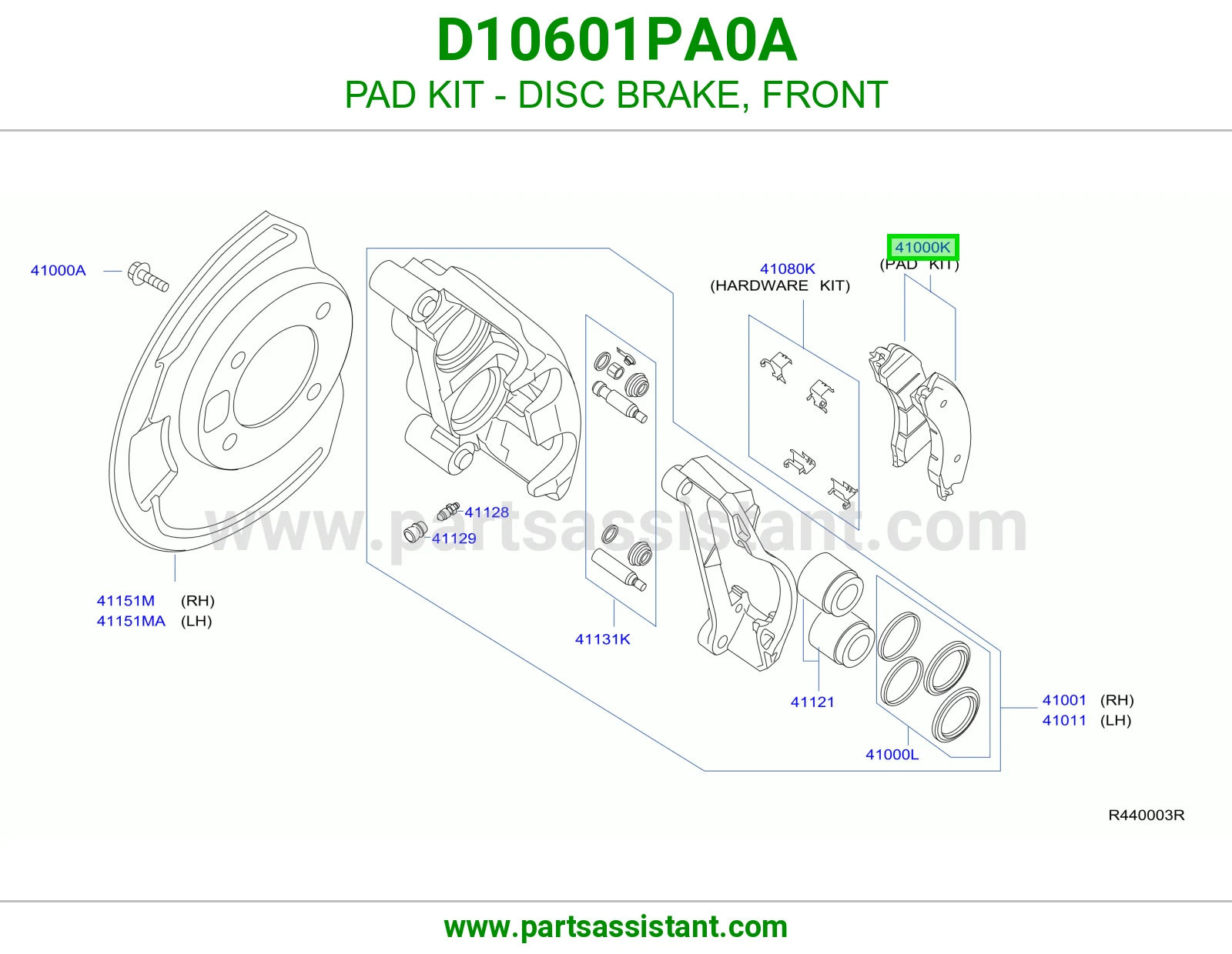 فحمات فرامل امامي D10601PA0A