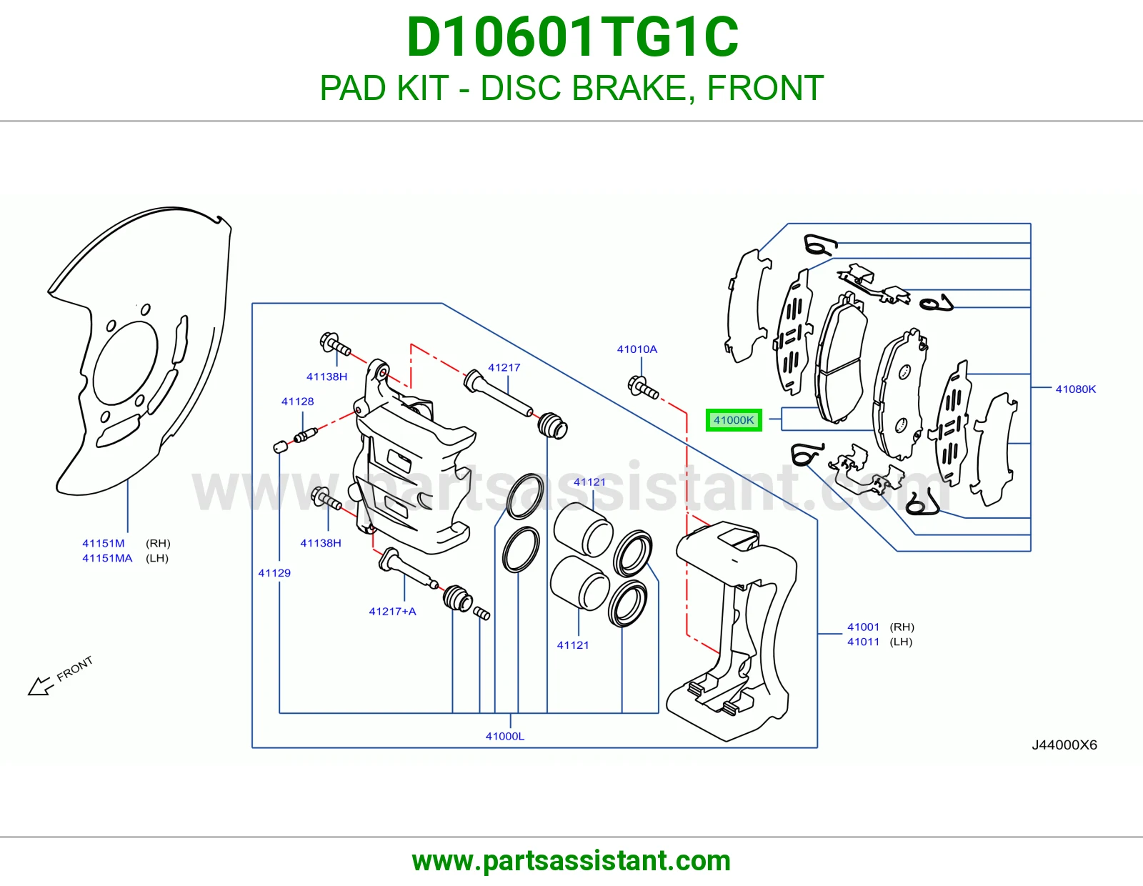 PAD KIT - DISC BRAKE, FRONT D10601TG1C