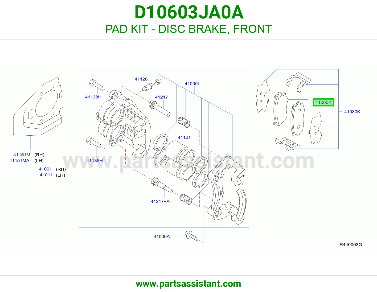 فحمات فرامل امامي D10603JA0A