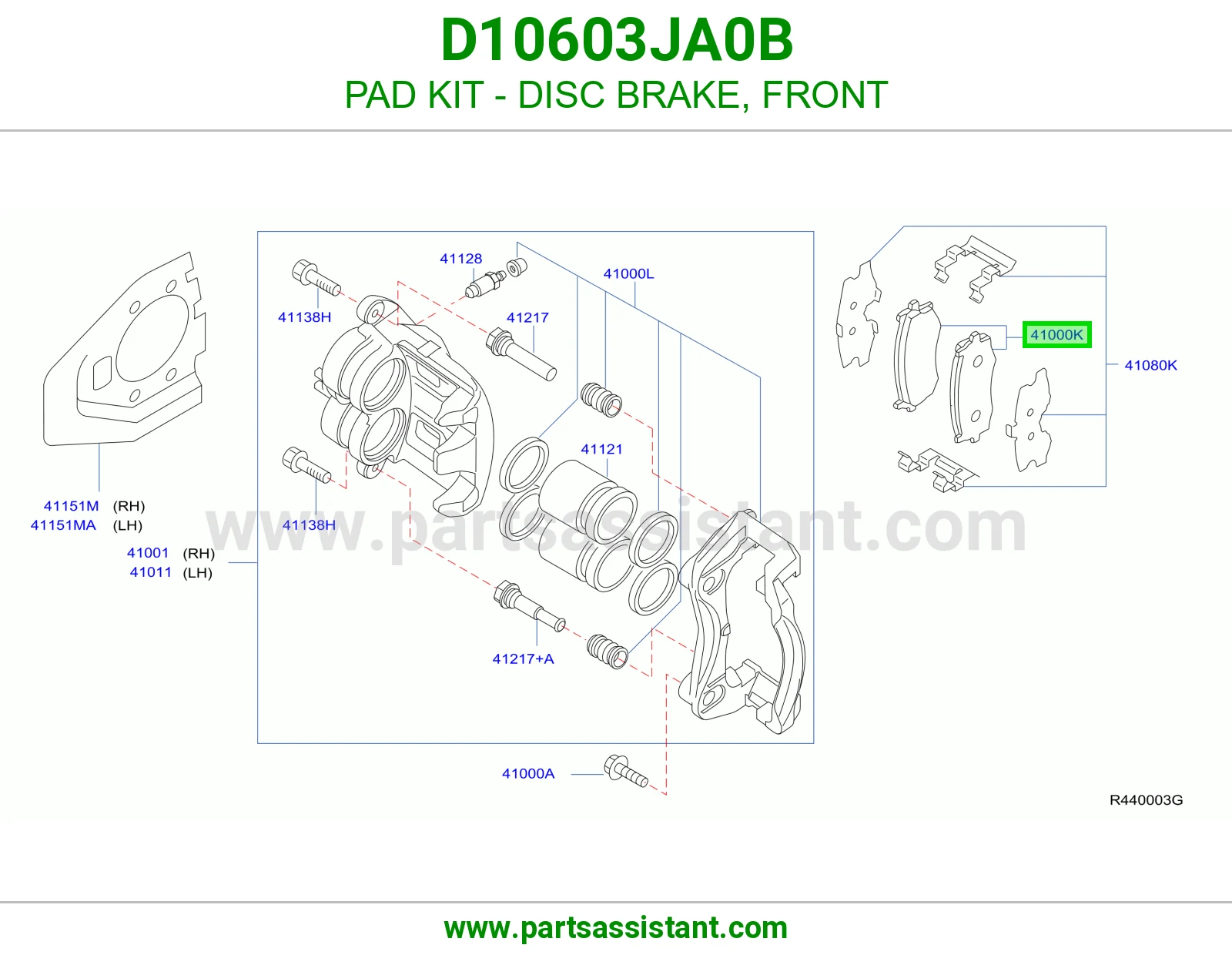 فحمات فرامل امامي D10603JA0B