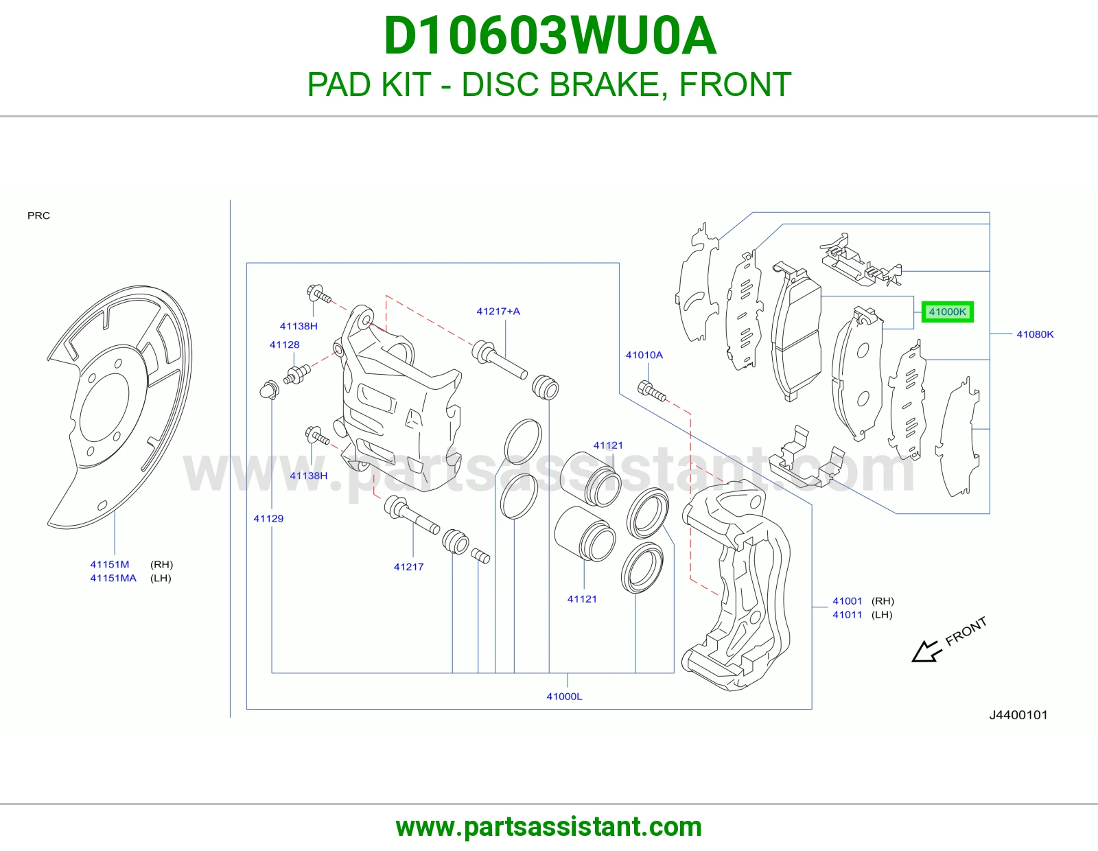 فحمات فرامل امامي D10603WU0A