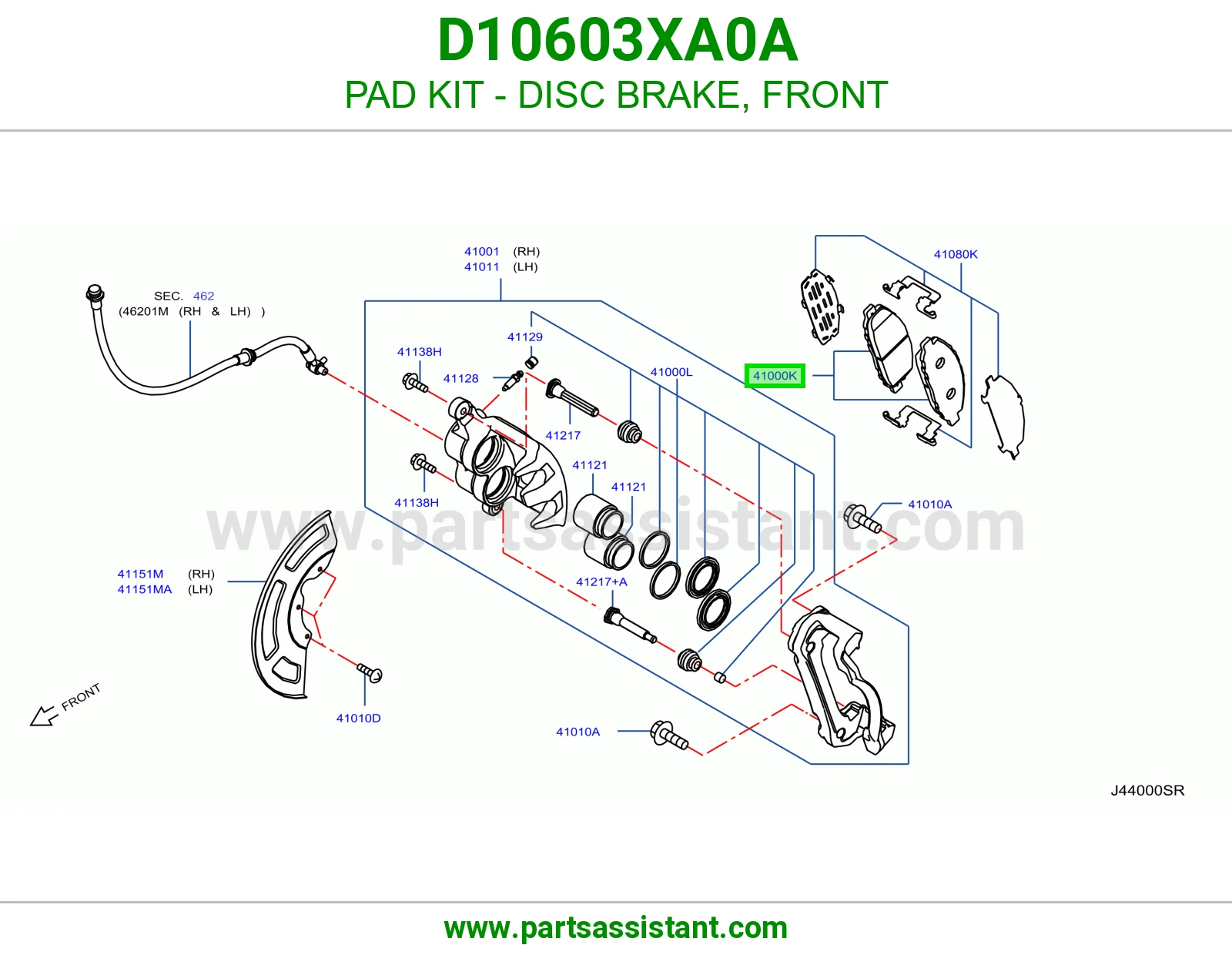 فحمات فرامل امامي D10603XA0A