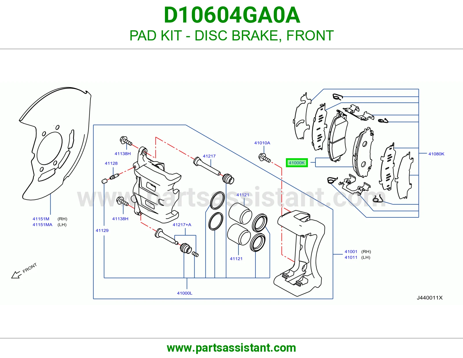 فحمات فرامل امامي D10604GA0A
