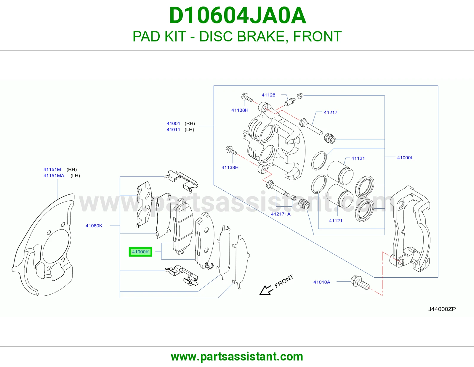 فحمات فرامل امامي D10604JA0A