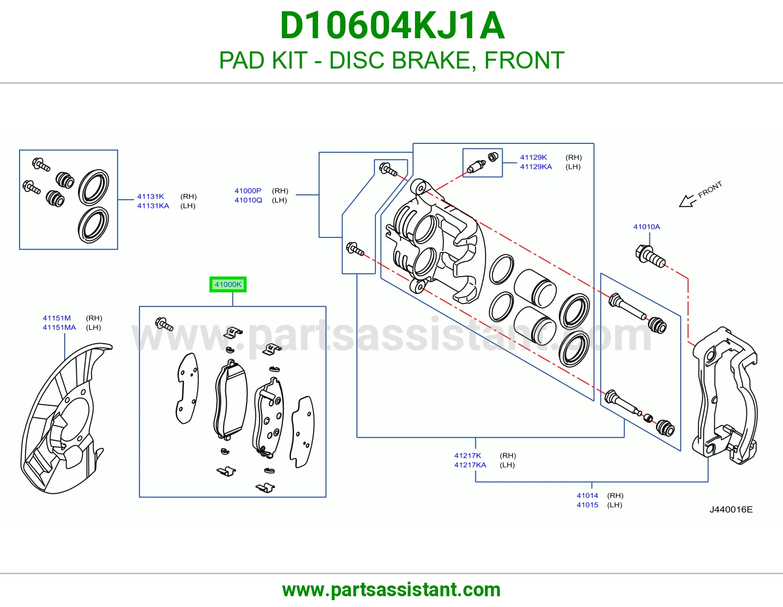 فحمات فرامل امامي D10604KJ1A
