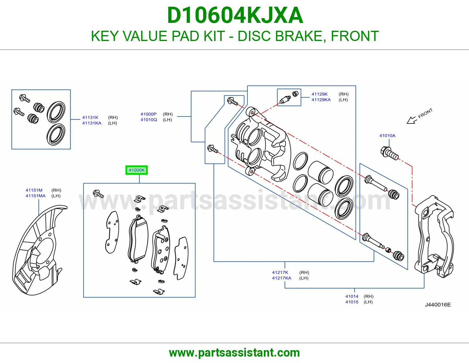 فحمات فرامل امامي D10604KJXA