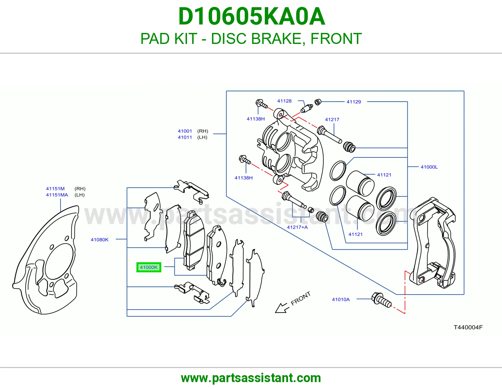 فحمات فرامل امامي D10605KA0A