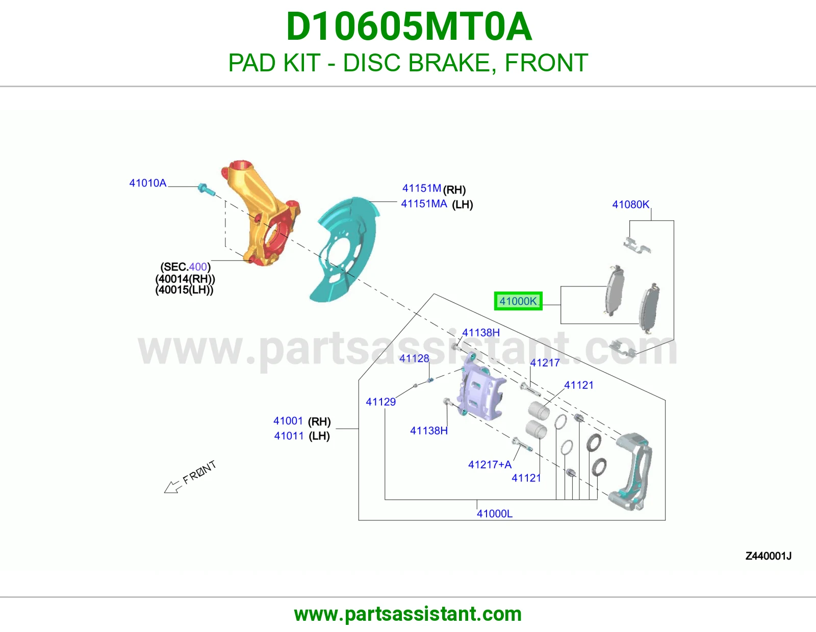 فحمات فرامل امامي D10605MT0A