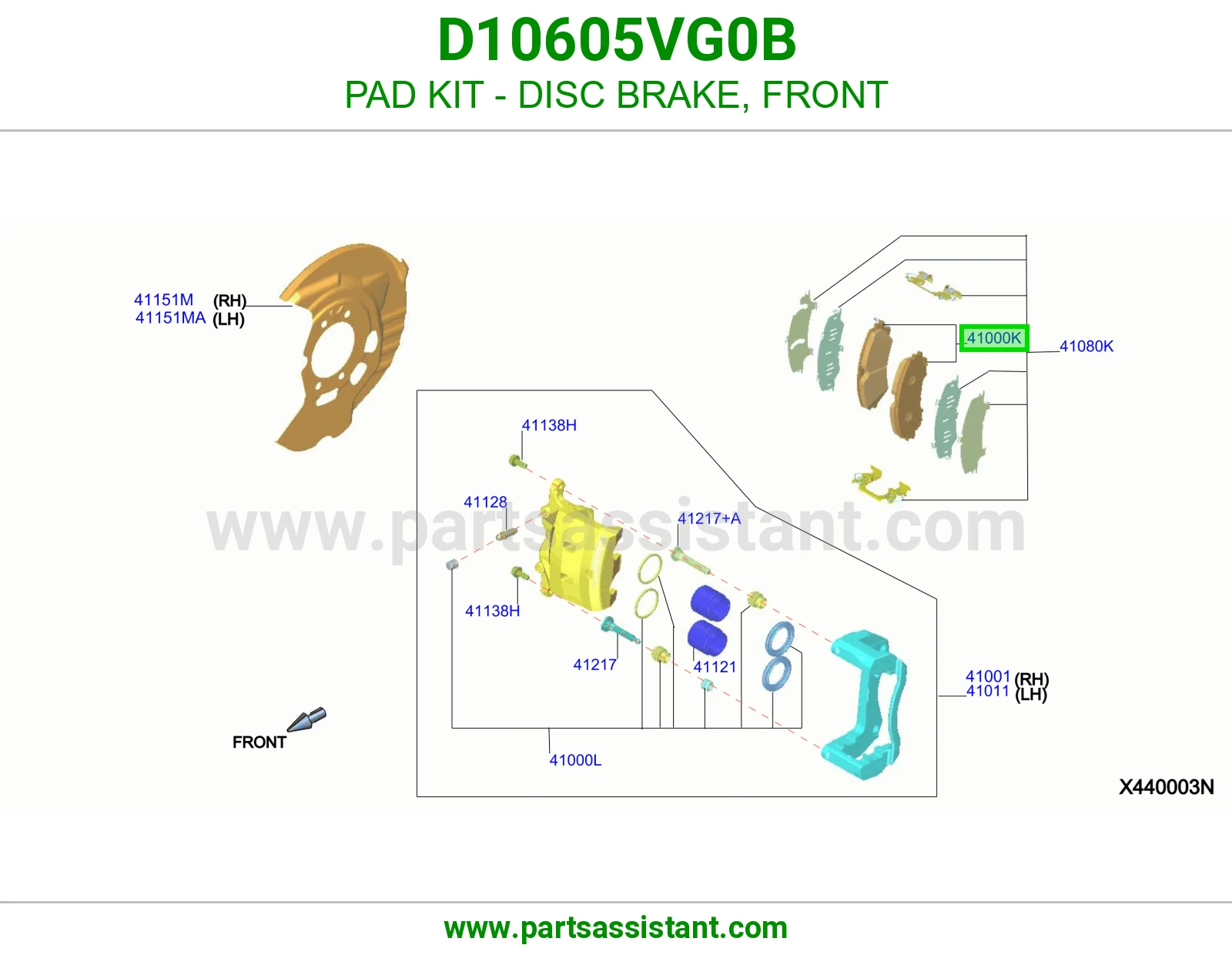 PAD KIT - DISC BRAKE, FRONT D10605VG0B