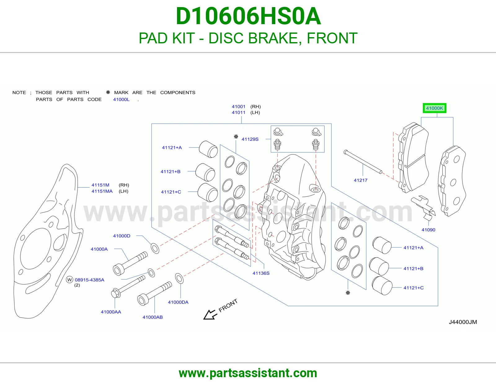 فحمات فرامل امامي D10606HS0A