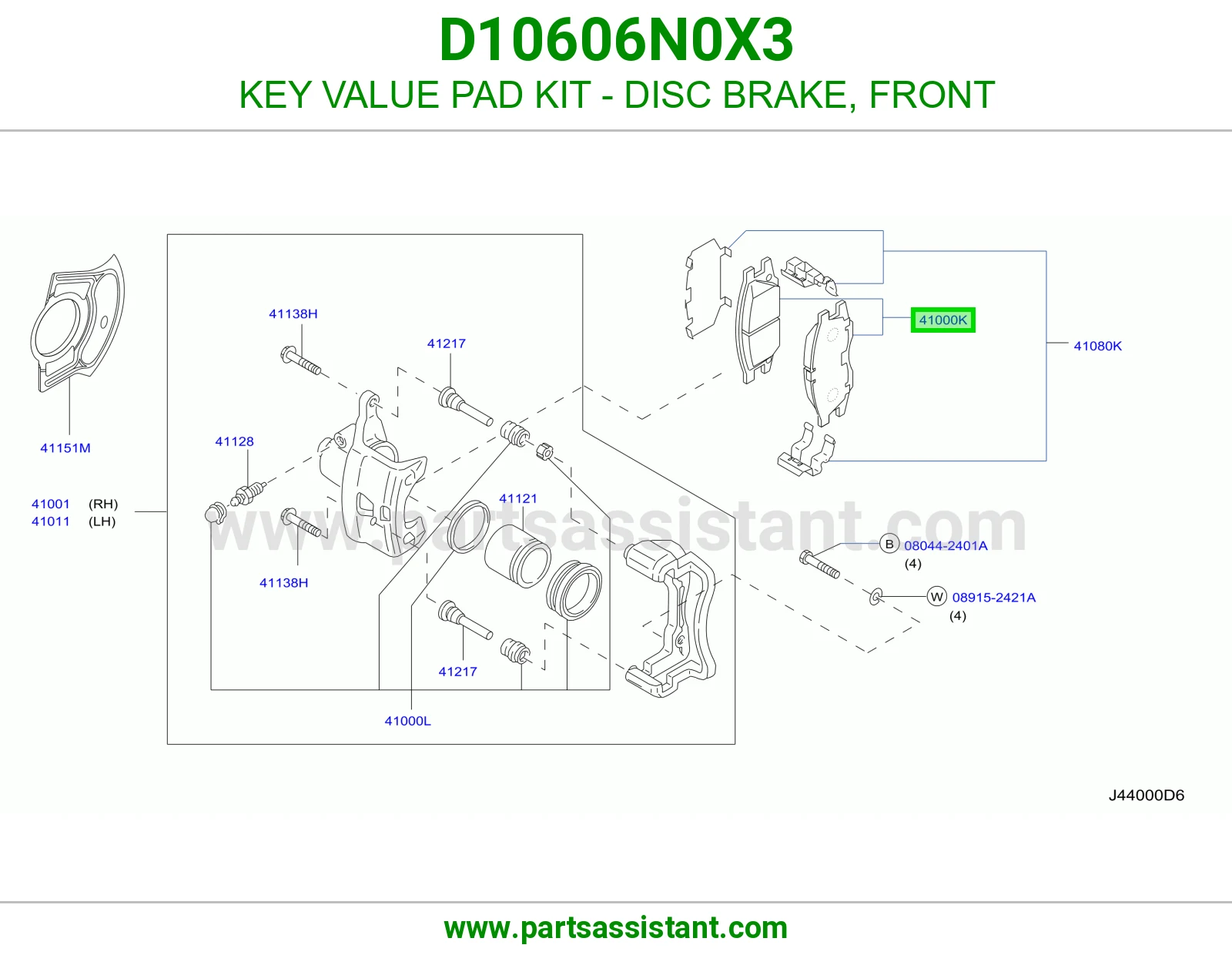 فحمات فرامل امامي D10606N0X3