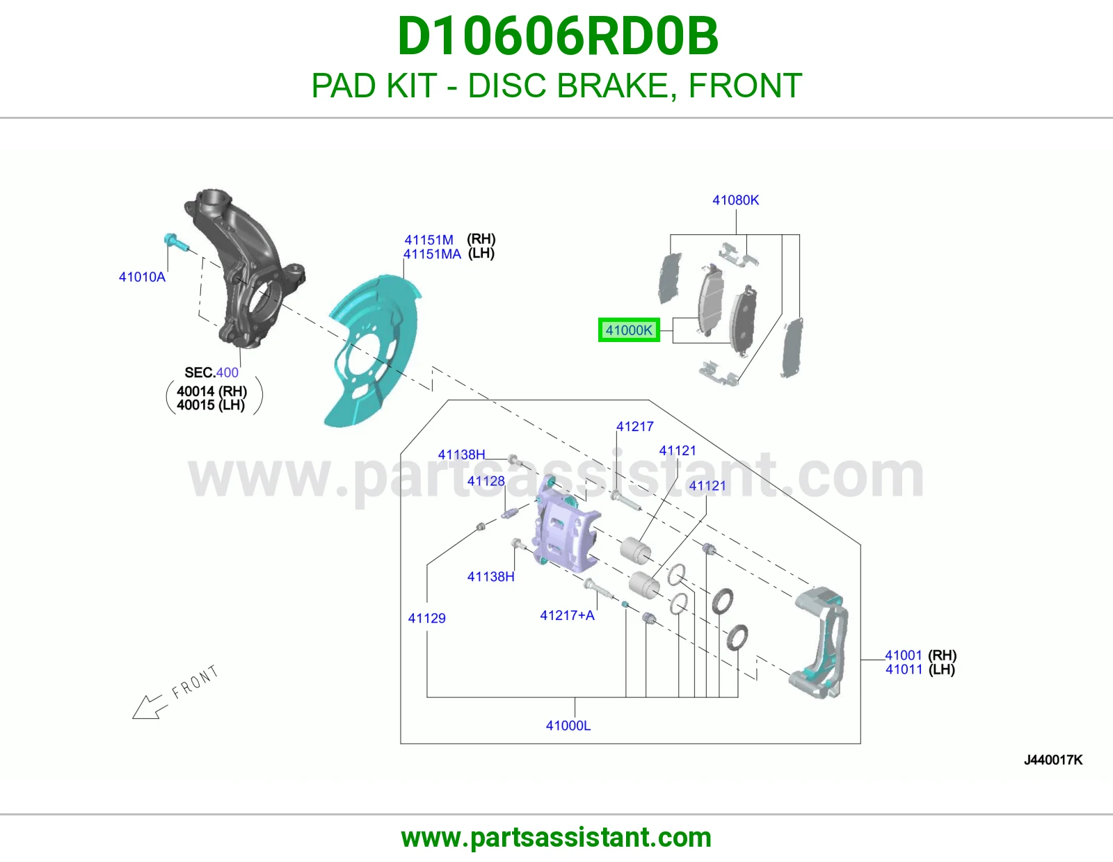 فحمات فرامل امامي D10606RD0B
