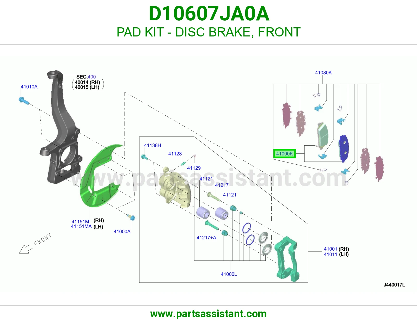 فحمات فرامل امامي D10607JA0A
