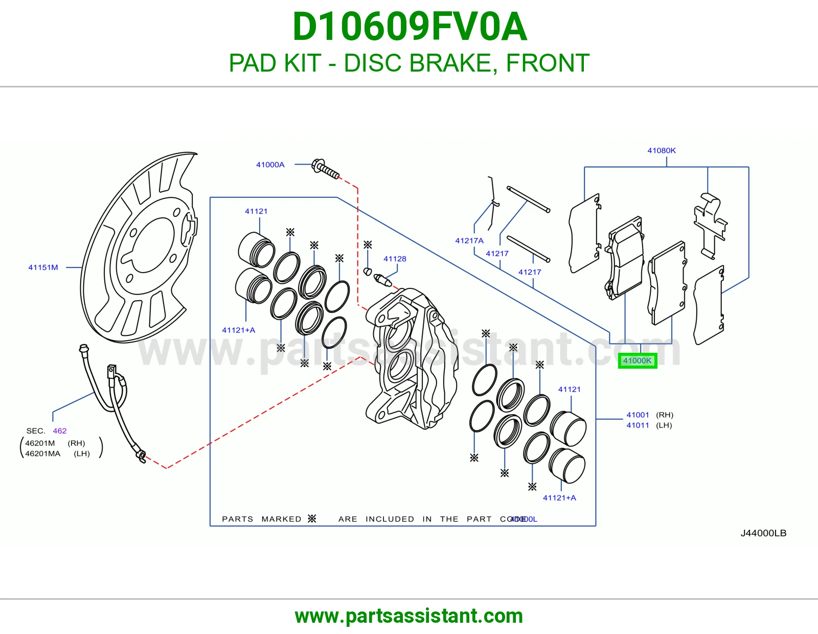 فحمات فرامل امامي D10609FV0A