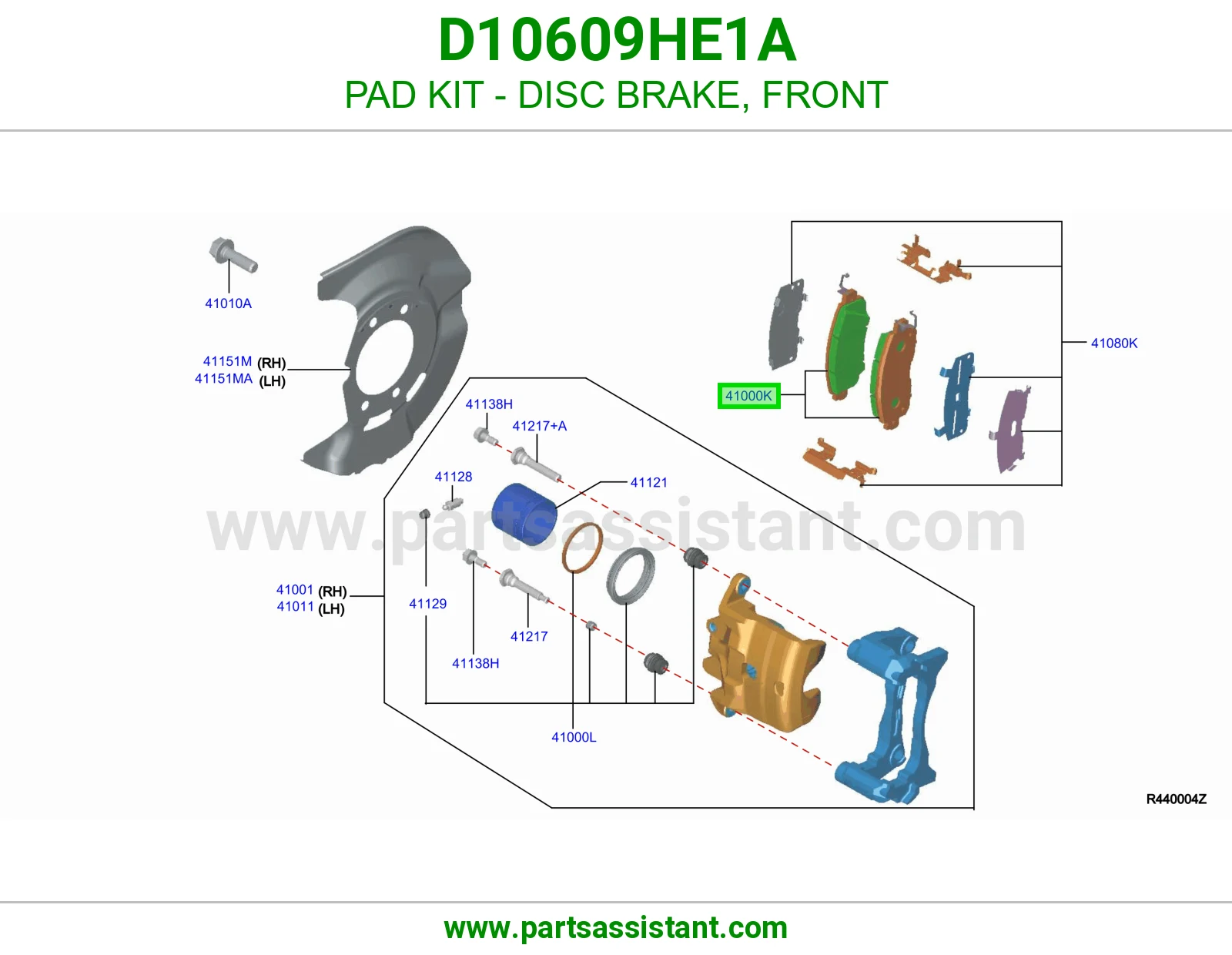 فحمات فرامل امامي D10609HE1A