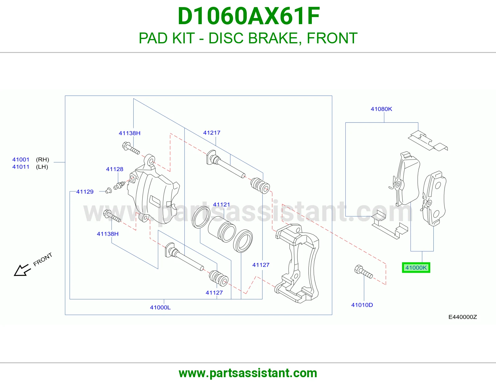 فحمات فرامل امامي D1060AX61F