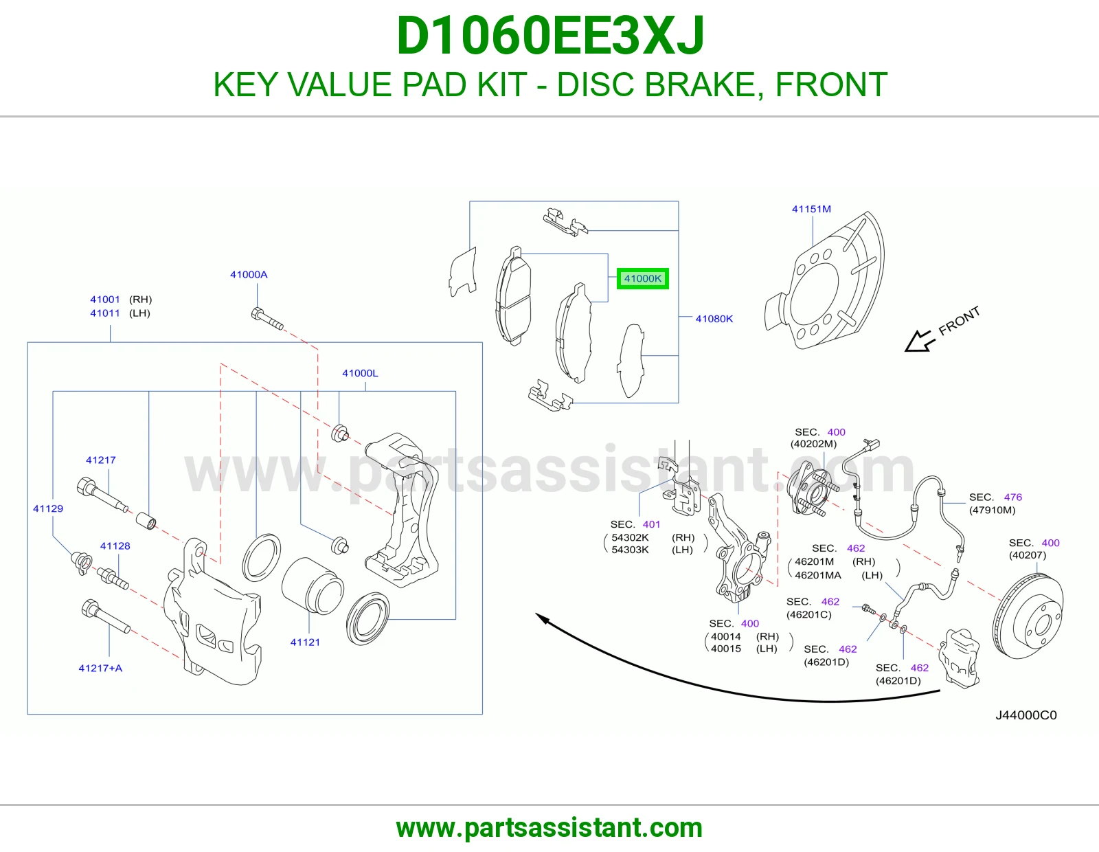 فحمات فرامل امامي D1060EE3XJ