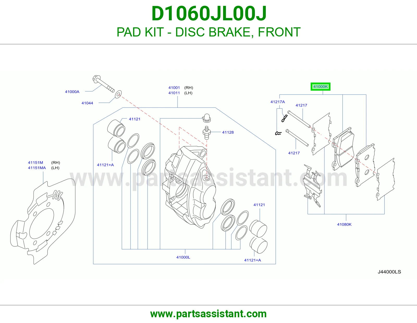 فحمات فرامل امامي D1060JL00J