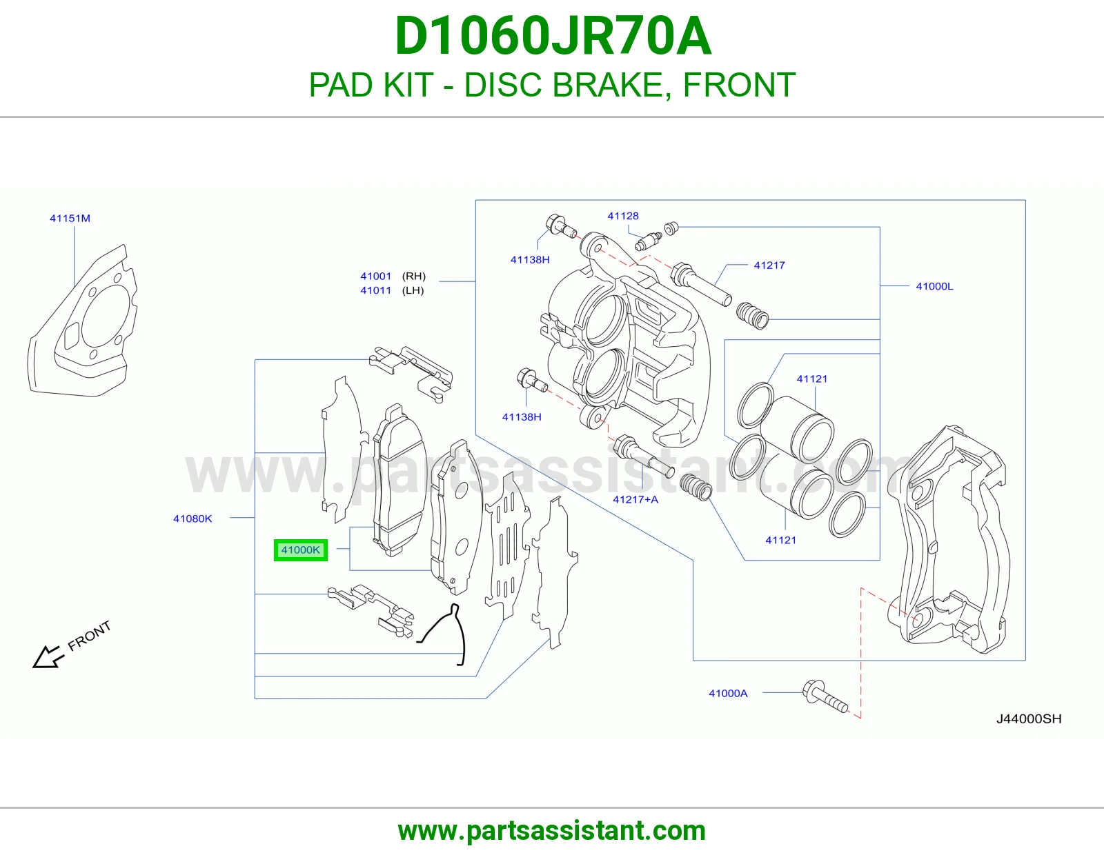 PAD KIT - DISC BRAKE, FRONT D1060JR70A