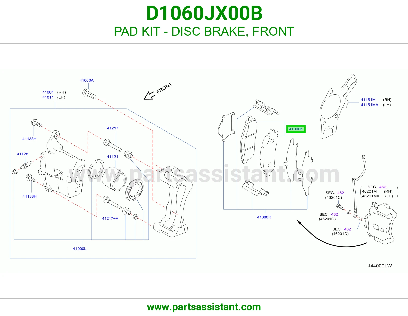 فحمات فرامل امامي D1060JX00B