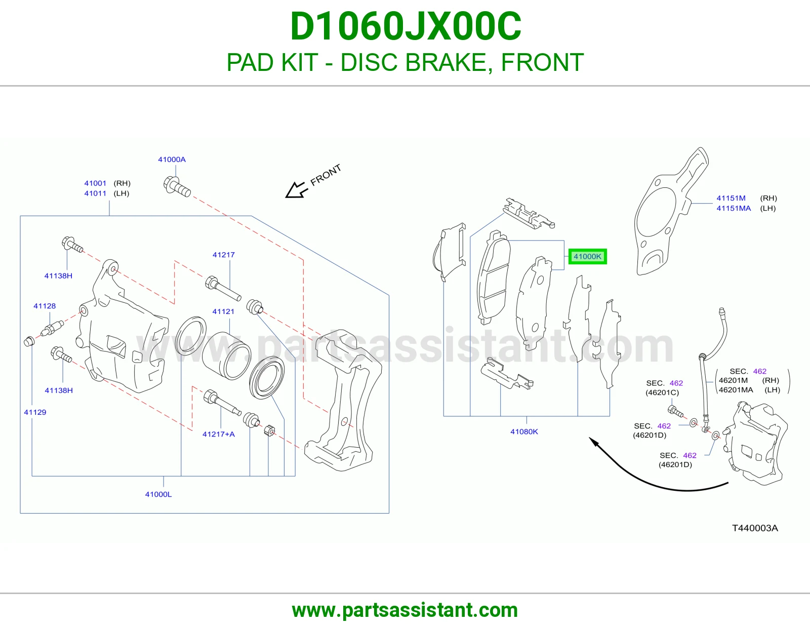 فحمات فرامل امامي D1060JX00C