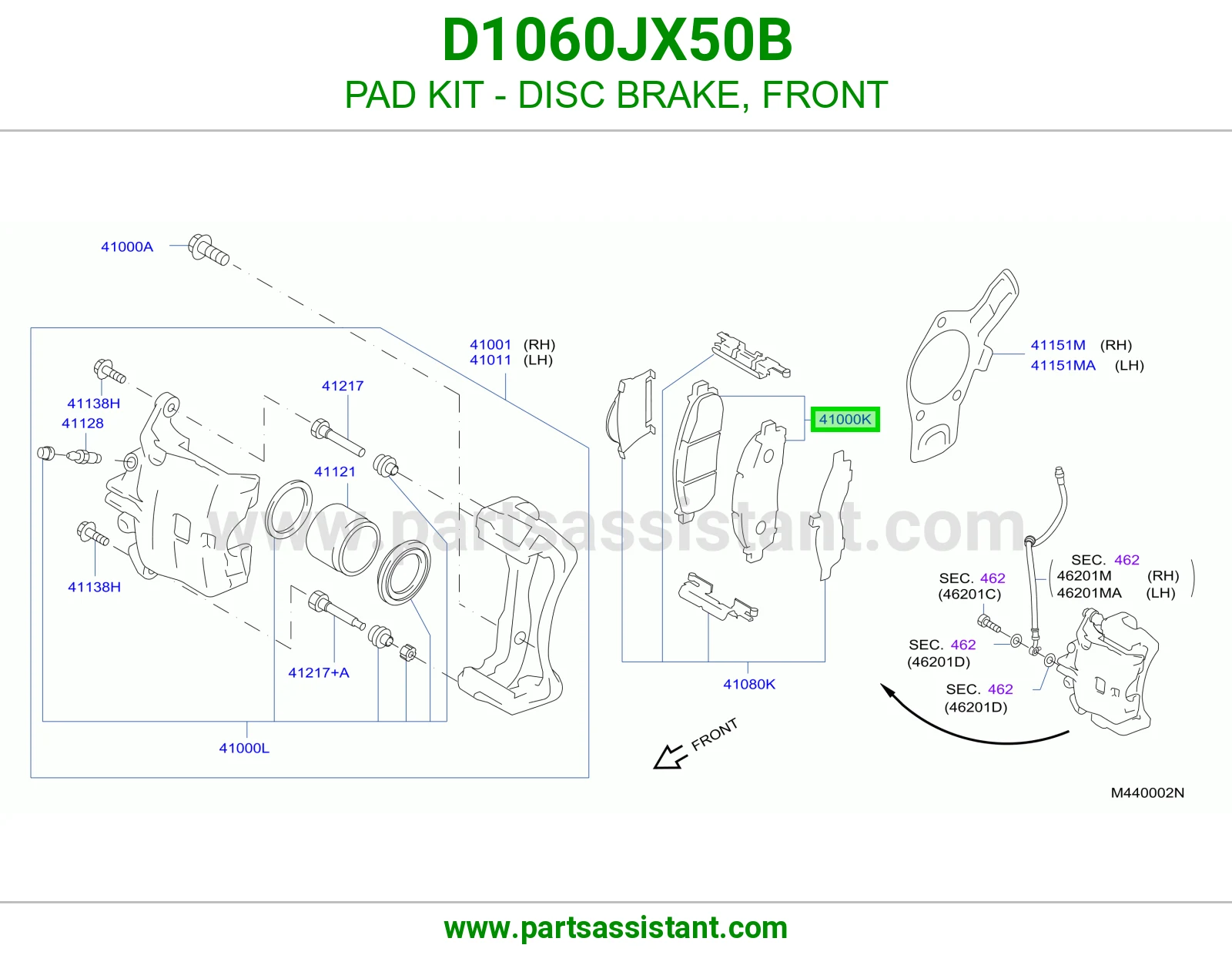 فحمات فرامل امامي D1060JX50B