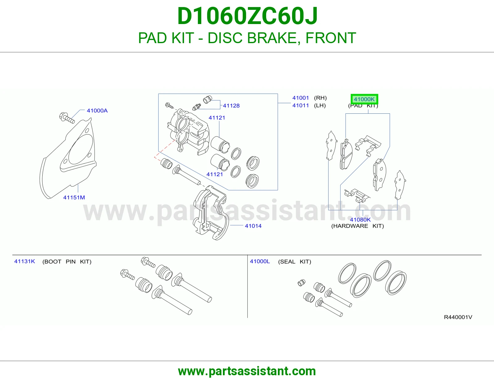 فحمات فرامل امامي D1060ZC60J