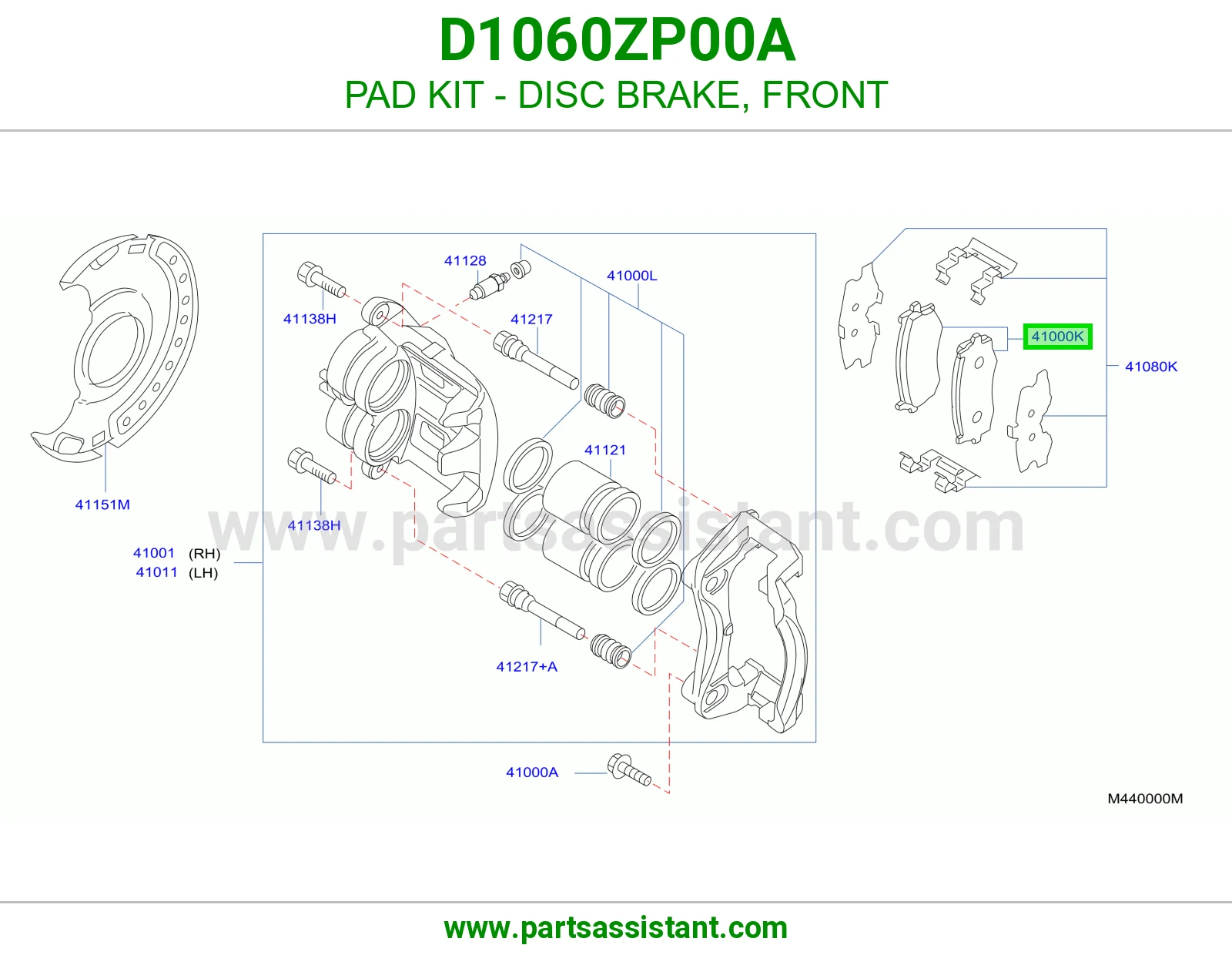 فحمات فرامل امامي D1060ZP00A