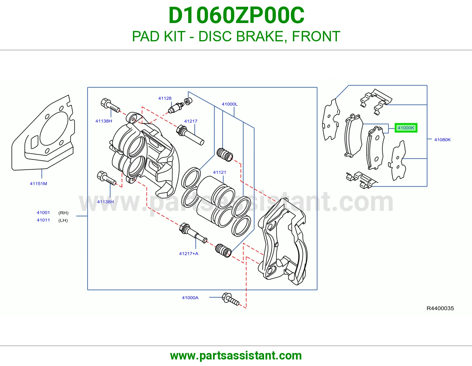 فحمات فرامل امامي D1060ZP00C