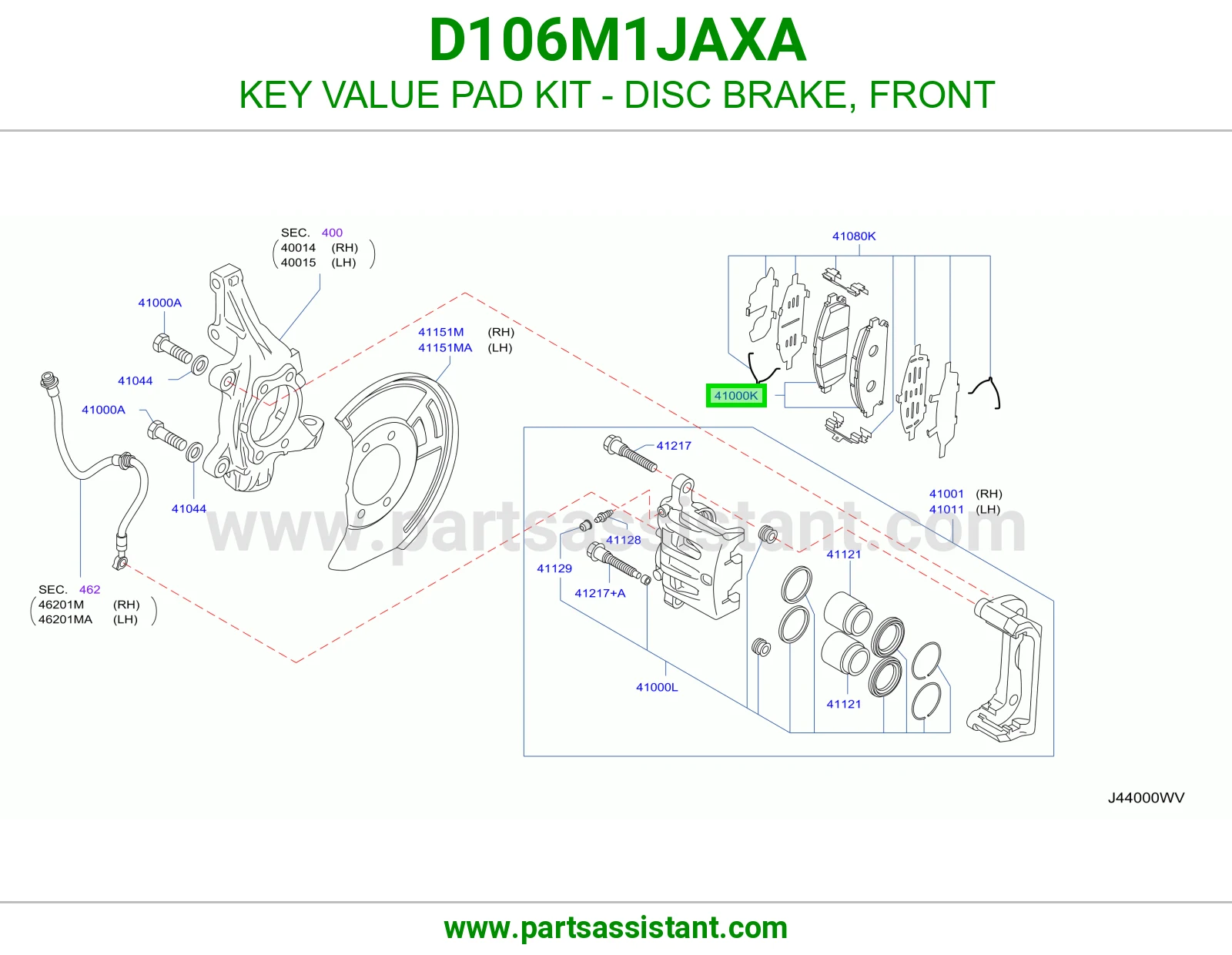 فحمات فرامل امامي D106M1JAXA