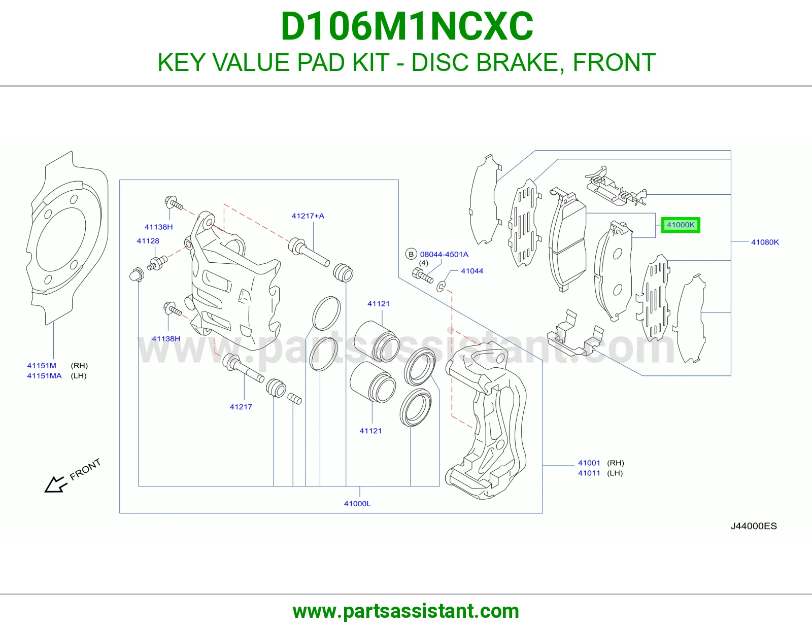 فحمات فرامل امامي D106M1NCXC
