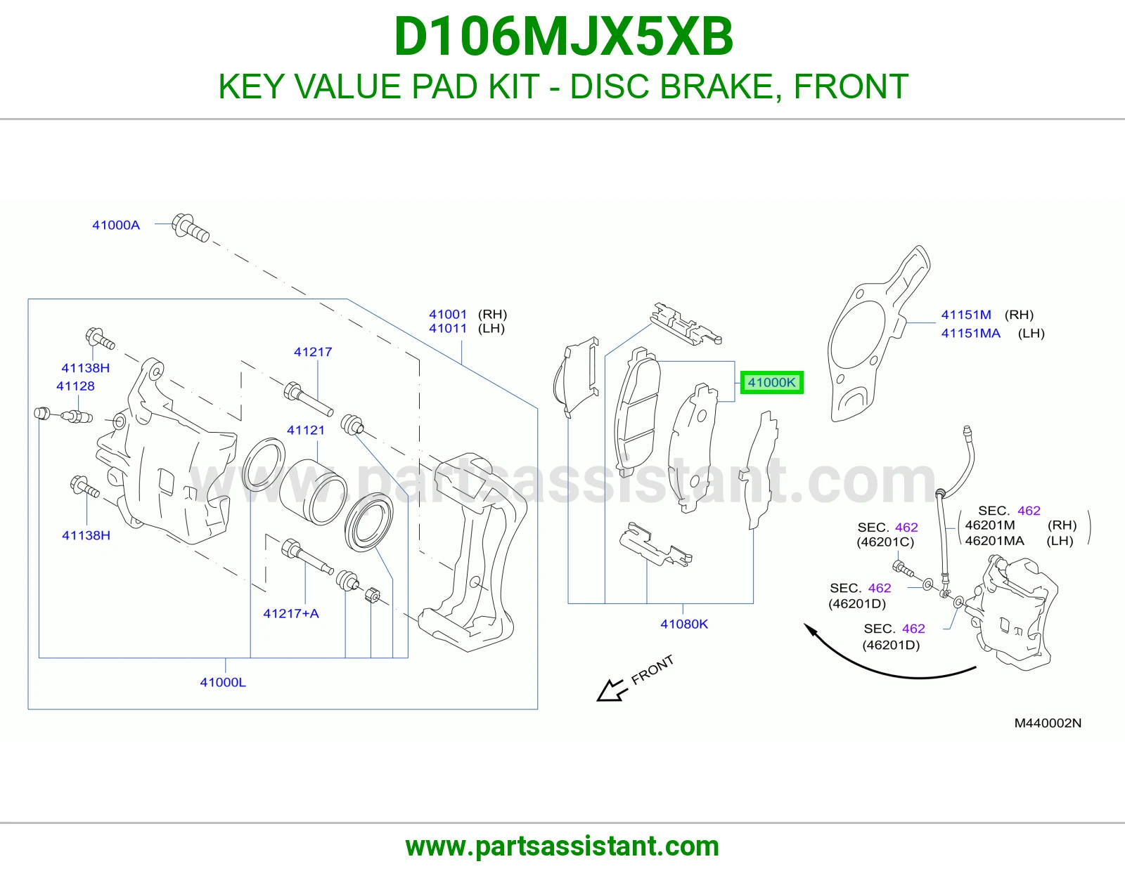 فحمات فرامل امامي D106MJX5XB